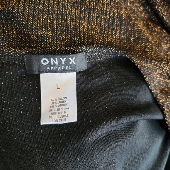 NWT Onyx Metalica Black Gold Eve Night Open Cardigan Sweater in Size L - Picture 4 of 4